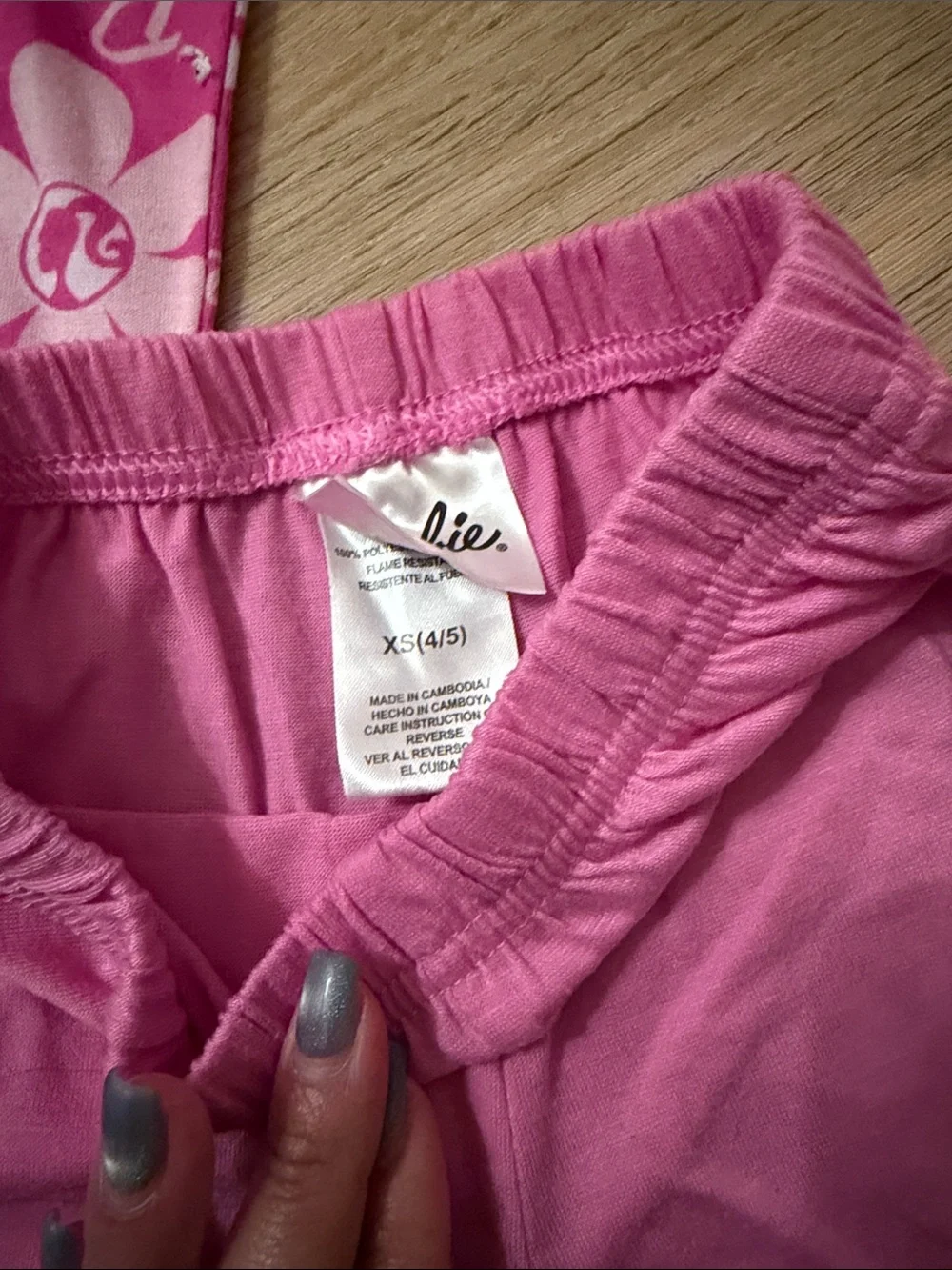 Barbie Pink Floral Short-Sleeve Top with Flower Pants and Shorts Pajama Set